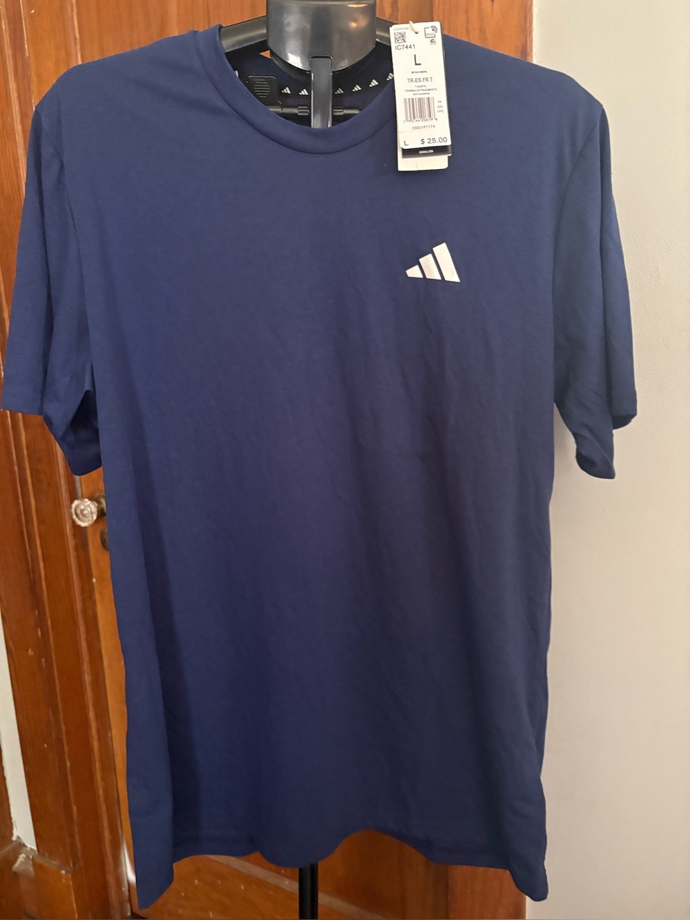 adidas Men's Navy Short Sleeve Logo Tee